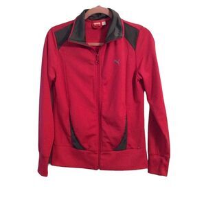 Puma Pink Gray Medium M track jacket zip front stretch